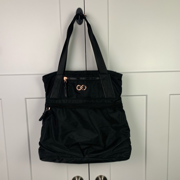 Calia by Carrie Underwood Black Nylon Classic Tote Bag Dual Handle Gym Travel - Picture 2 of 10